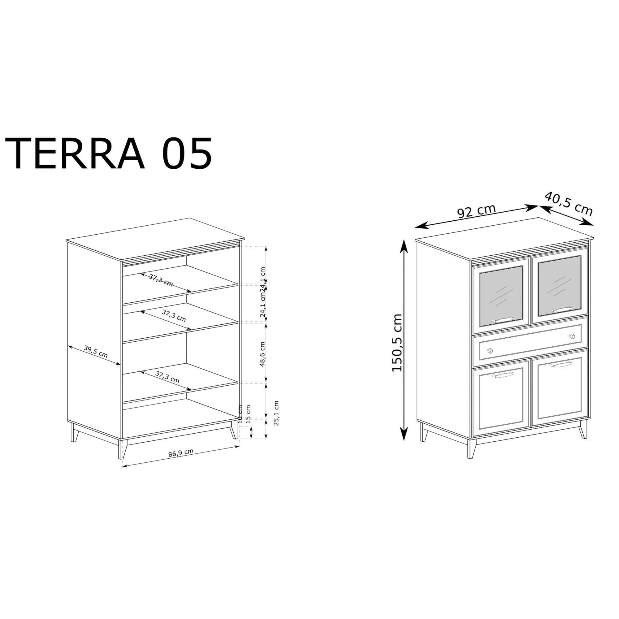 Witryna TERRA TA-5 Szary Diament