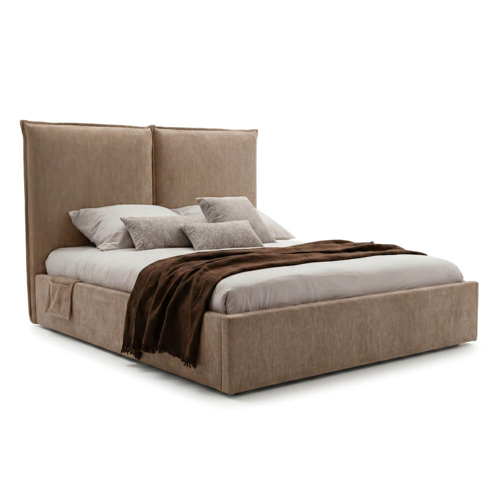 Łóżko tapicerowane z pojemnikiem SLAY | 160x200 | Stelaż metalowy | Monolith 9 | SZYBKA WYSYŁKA