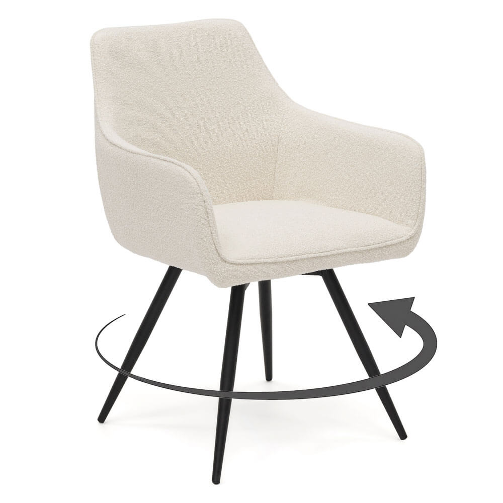Krzesło obrotowe DC-0084-2 biały baranek | OUTLET