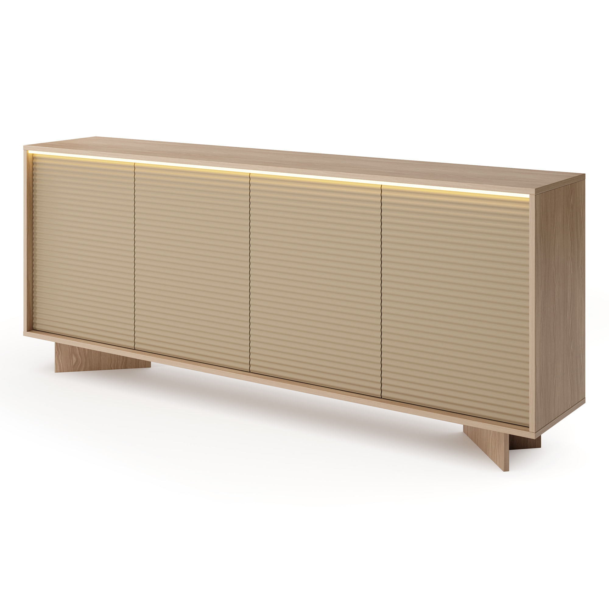 Komoda SEMI | 4D + LED | Bolivar naturalny + cappuccino