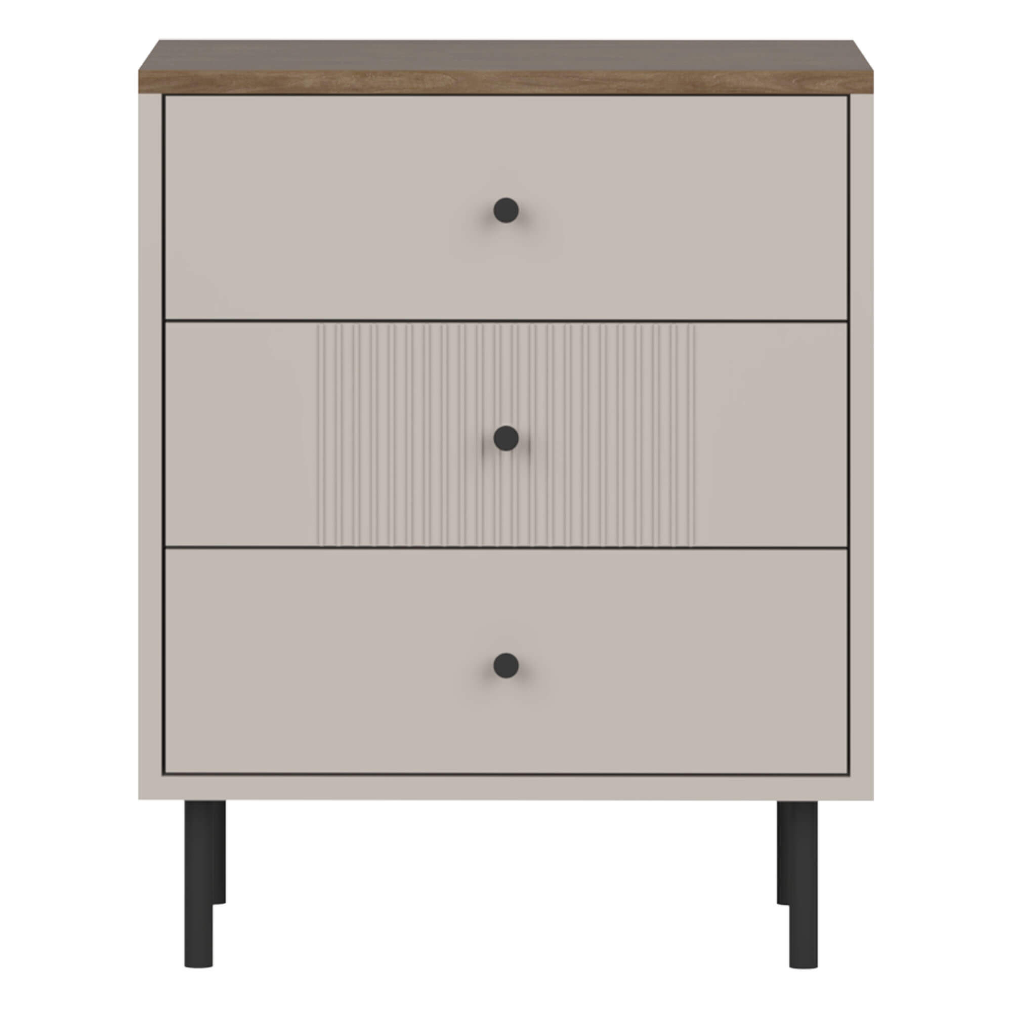 Szafka nocna TIRAMISU 3S | Cashmere/Oak Antico