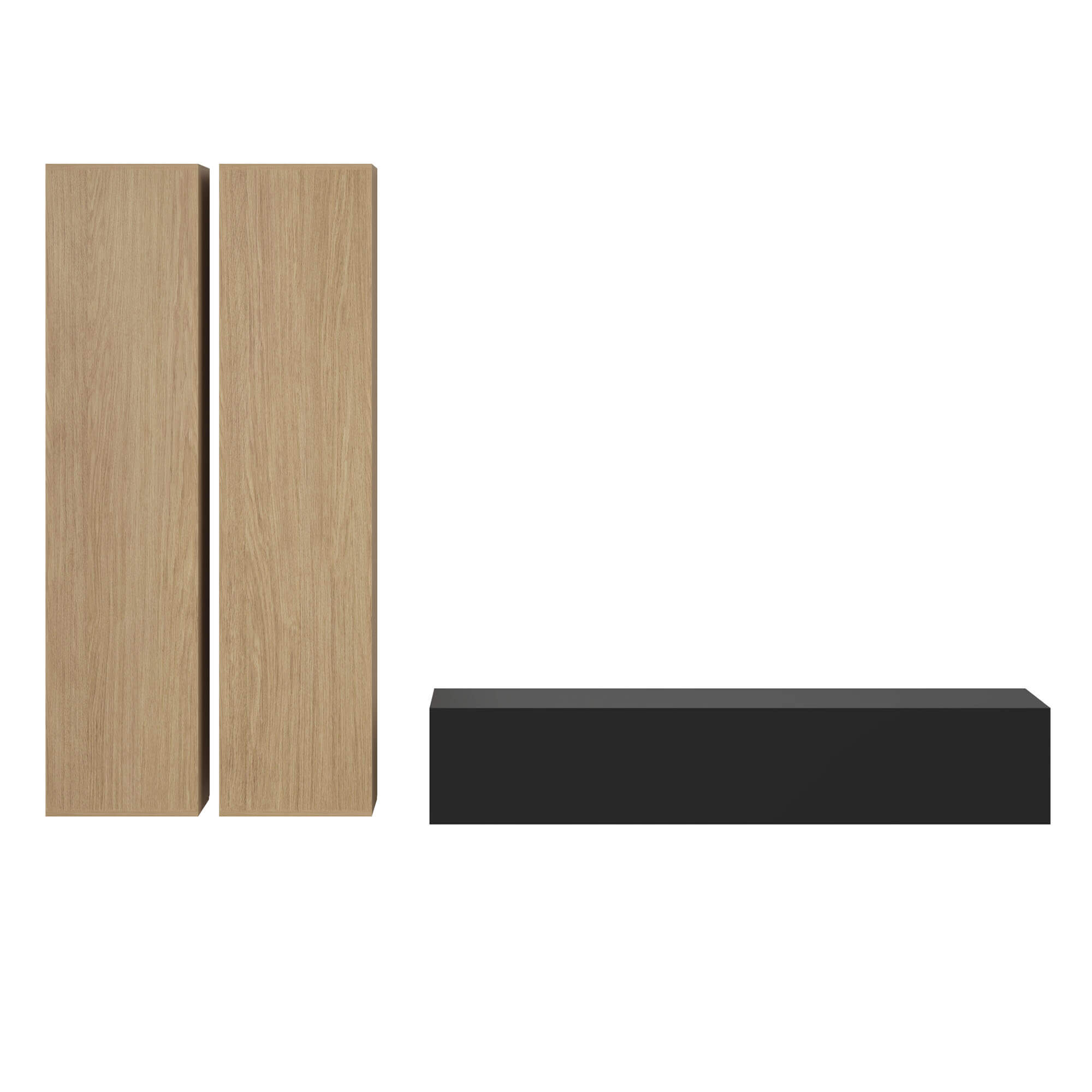 Meblościanka SLIM II | Oak Primavera/Black