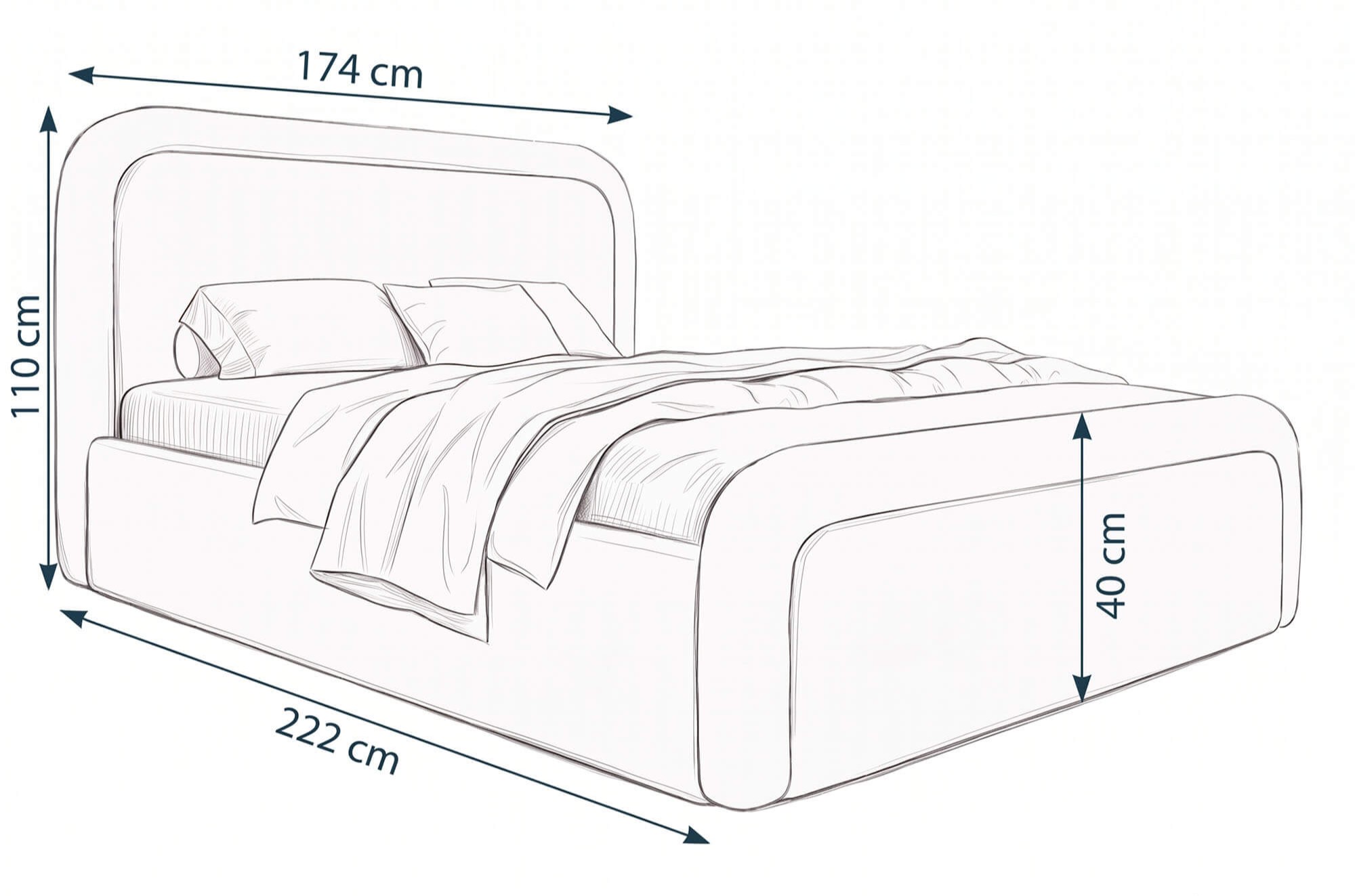 Łóżko tapicerowane boucle SFG0154 Ciemny Beż