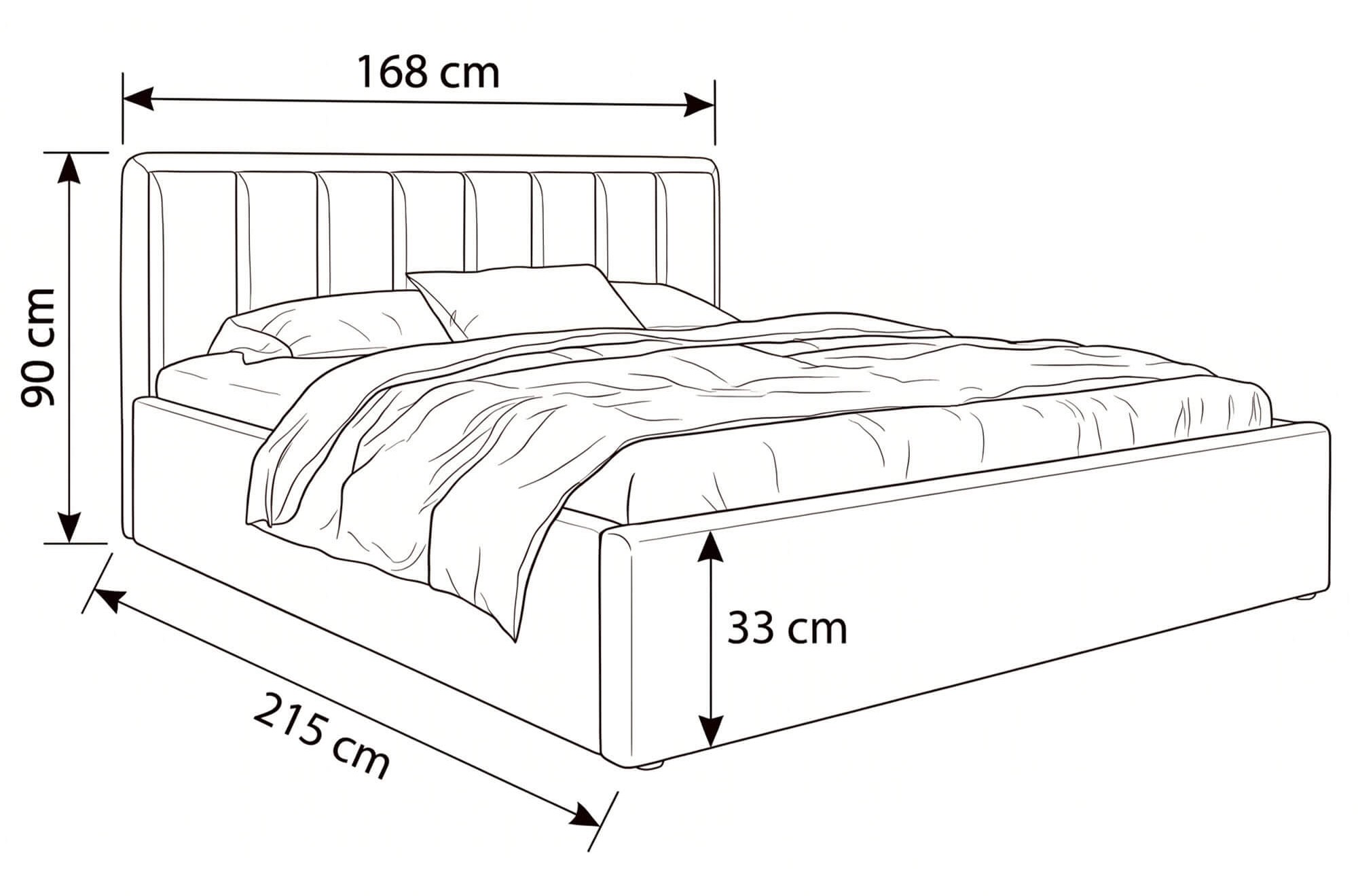 Wymiary łóżka tapicerowanego welurowego SFG0143 160 × 200 cm