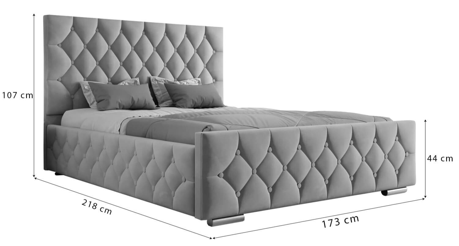 Wymiary łóżka tapicerowanego welurowego 4319G 160 × 200 cm