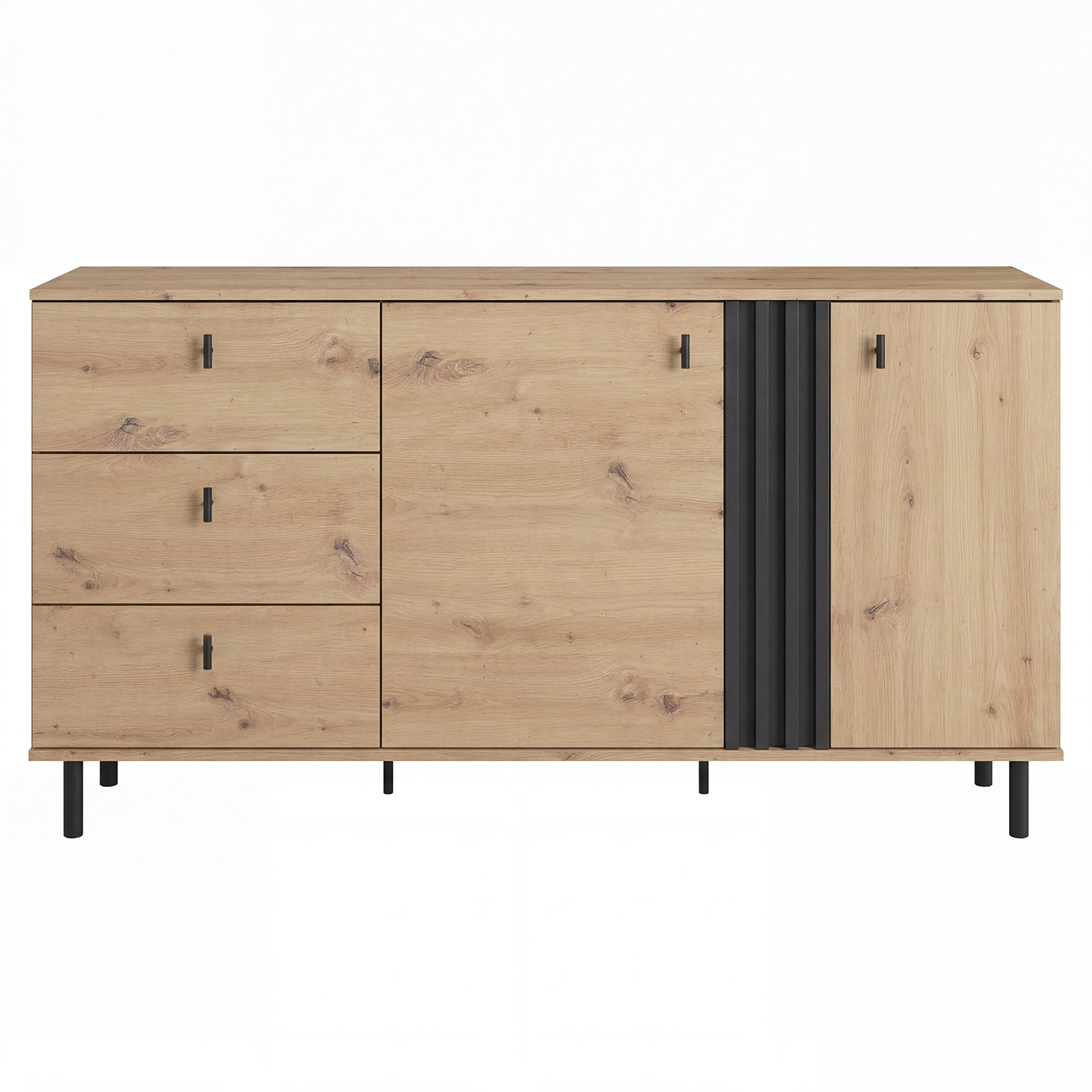 Komoda 165 (D) MADIS Dąb artisan / antracyt (2d3s) | SZYBKA WYSYŁKA