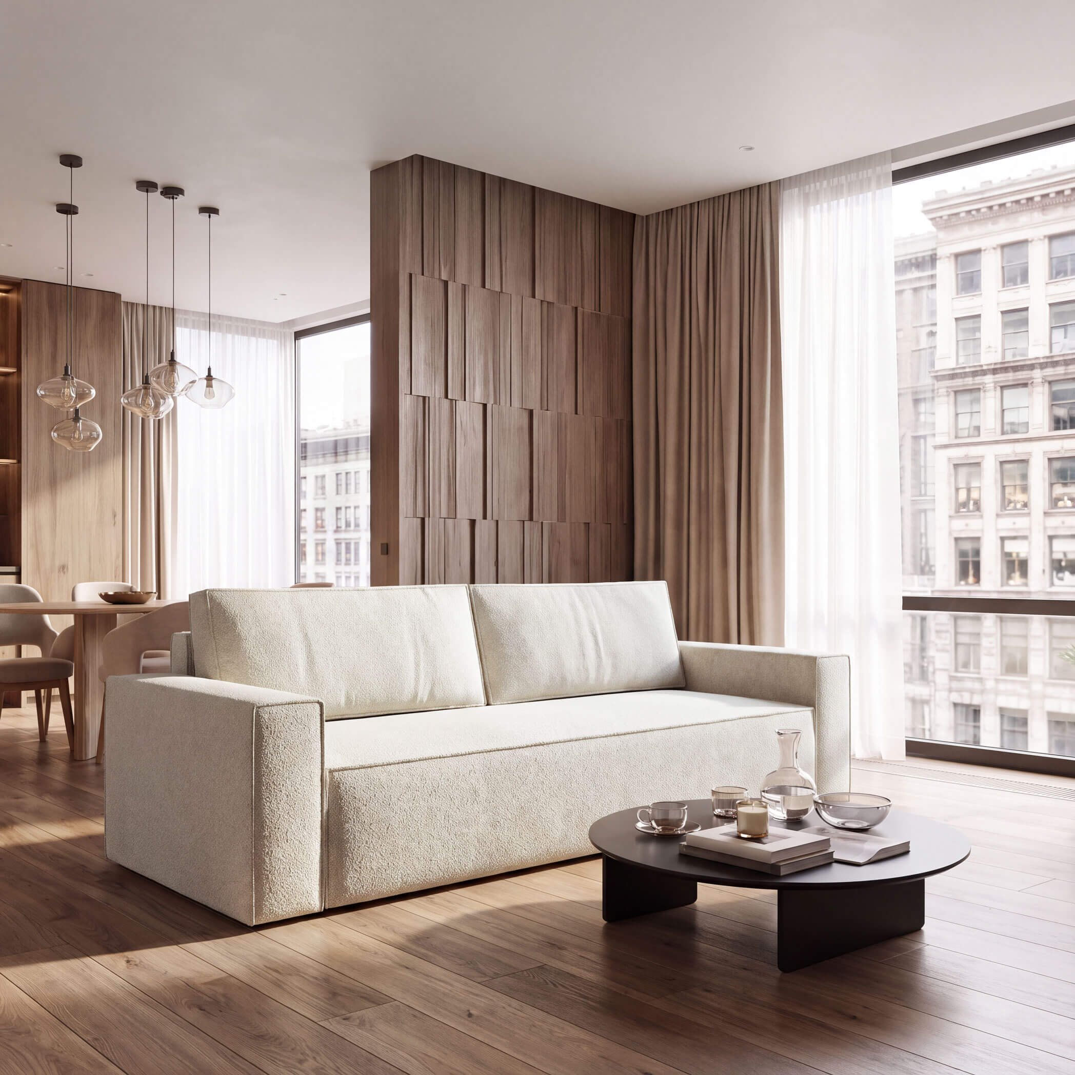 Nowoczesna sofa z funkcją spania SERRA
