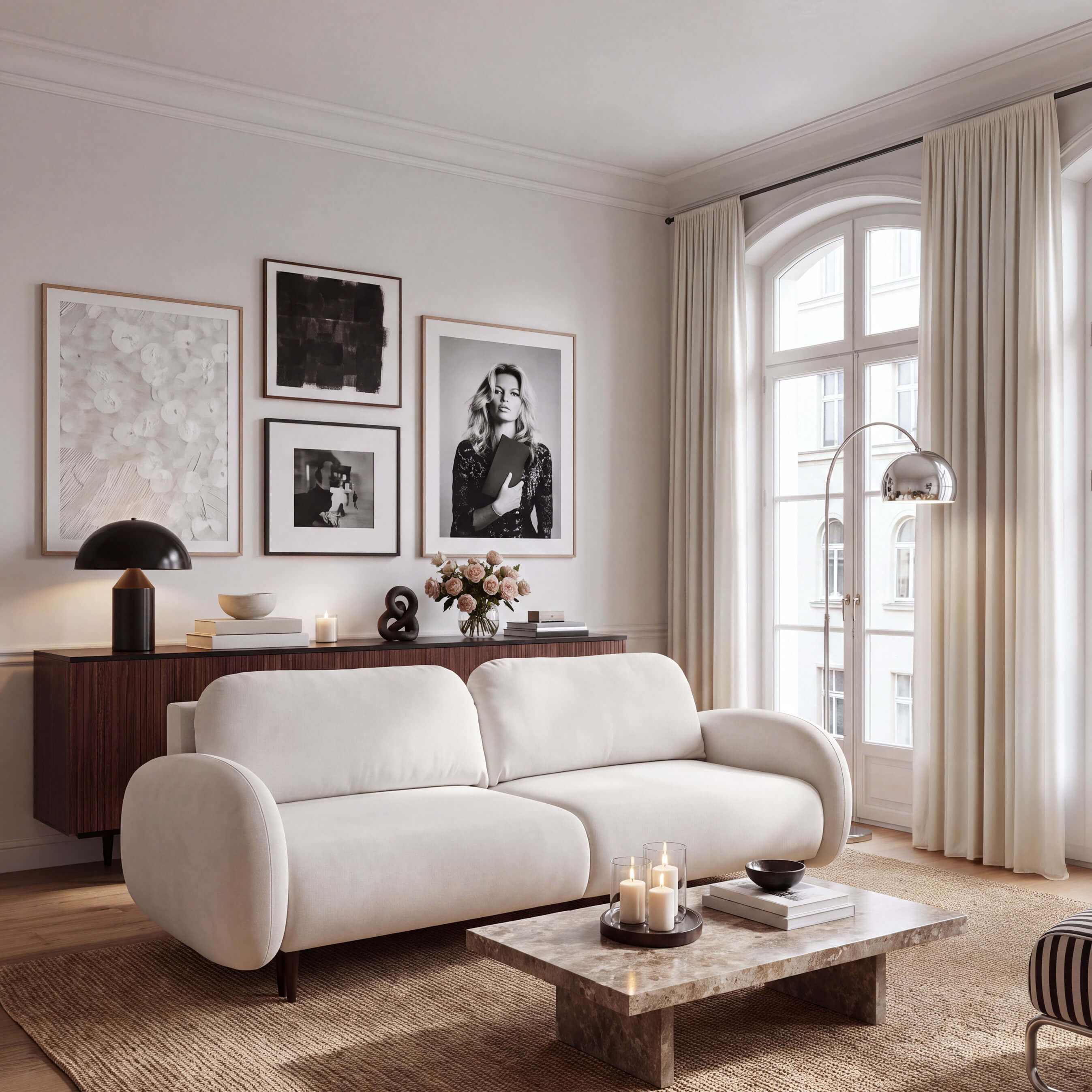 Designerska rozkładana sofa SOFT w stylu skandynawskim