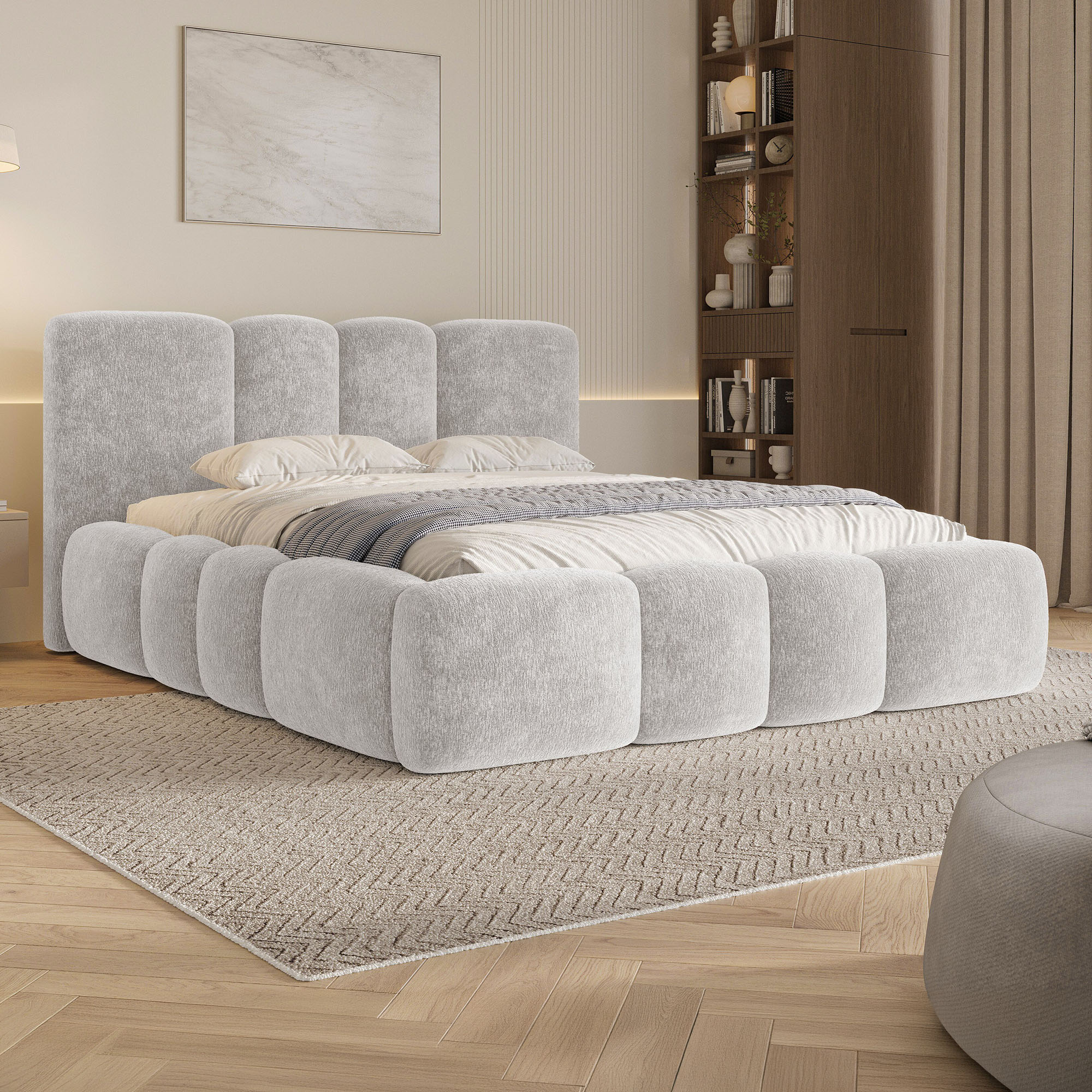 Zdjęcie produktu Łóżko tapicerowane z pojemnikiem ARIA | 140x200 | Kolor do wyboru