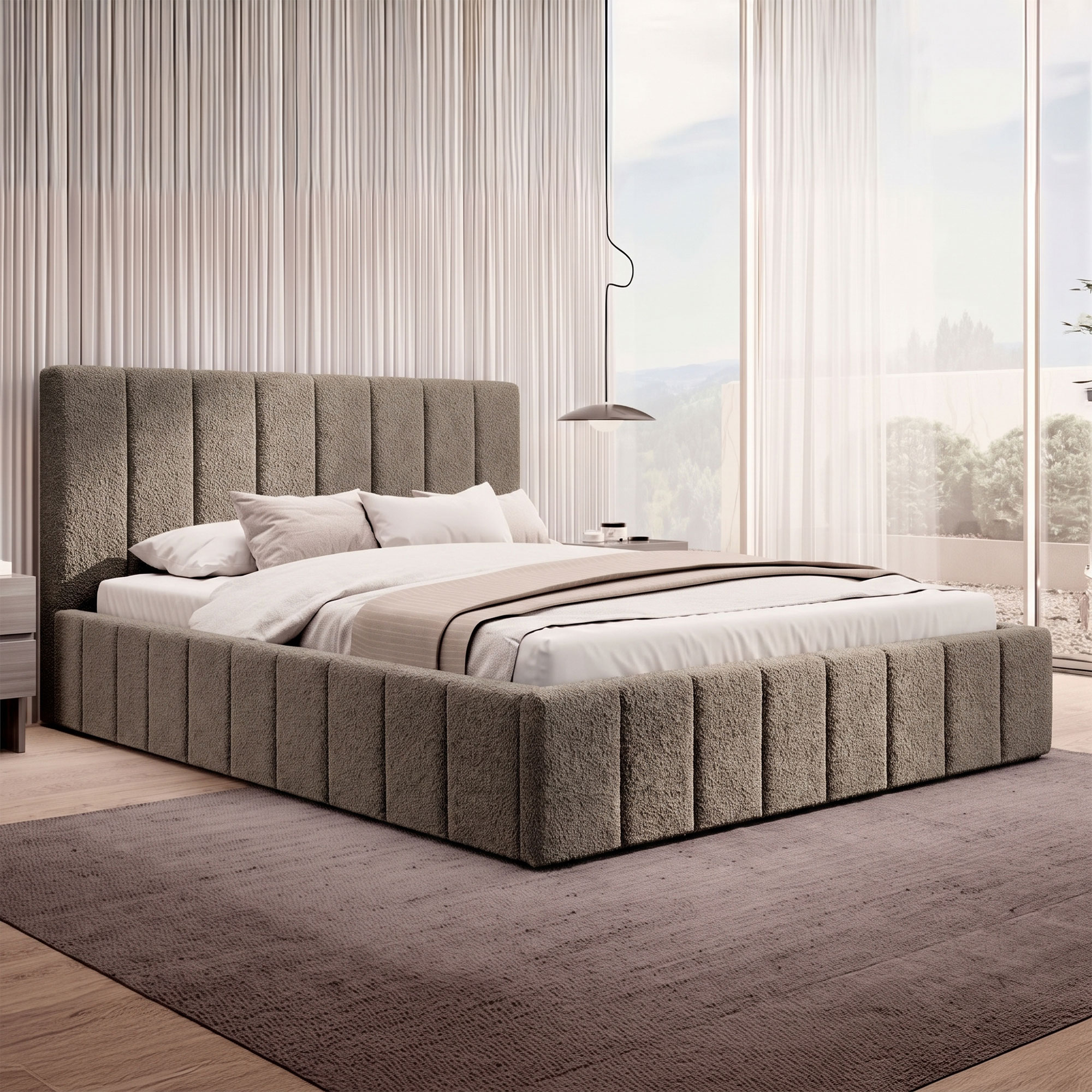 Łóżko tapicerowane z pojemnikiem SFG0144P | 160x200 | Boucle | Quelle 5 | SZYBKA WYSYŁKA