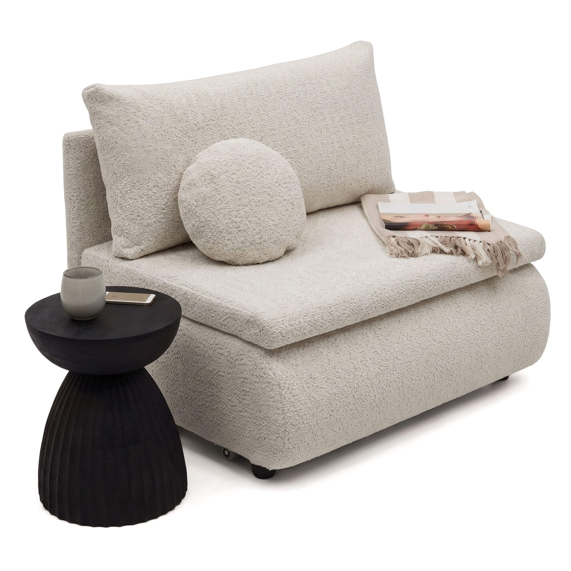 Sofa z funkcją spania PETITE | 80 | Poduszka w zestawie | Coral 15 | OUTLET