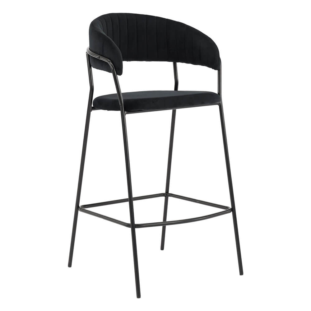 Hoker czarny MARLO BC-01 welur, czarne nogi | OUTLET
