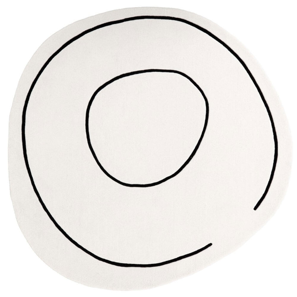 Dywan wełniany okrągły LOOP IVORY ROUND | Kremowy | Ręcznie tkany