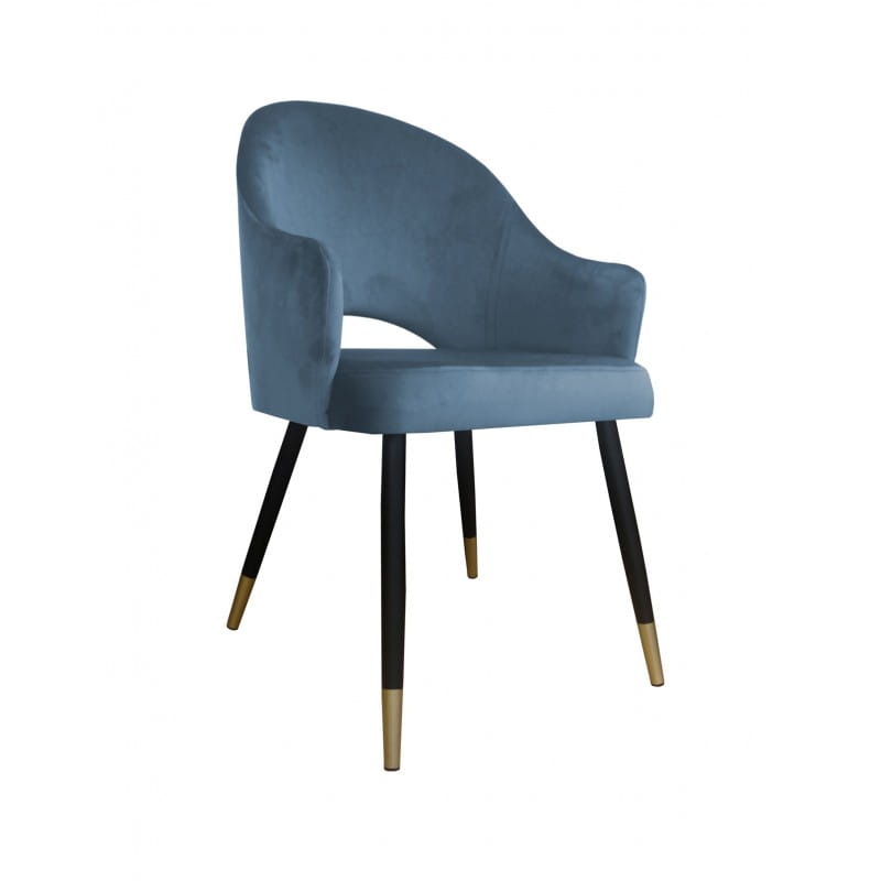 Eleganckie krzesło Velvet na czarno-złotych nogach